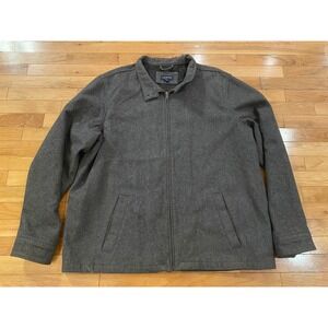 LANDS'END Gray Wool blend Full Zip Mock Neck Jacket Men's Size‎ XXL/T